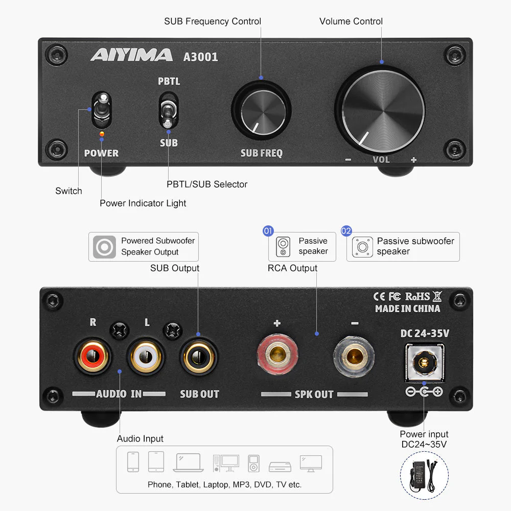 AIYIMA A3001 - EU Warehouse Ship - Image 3